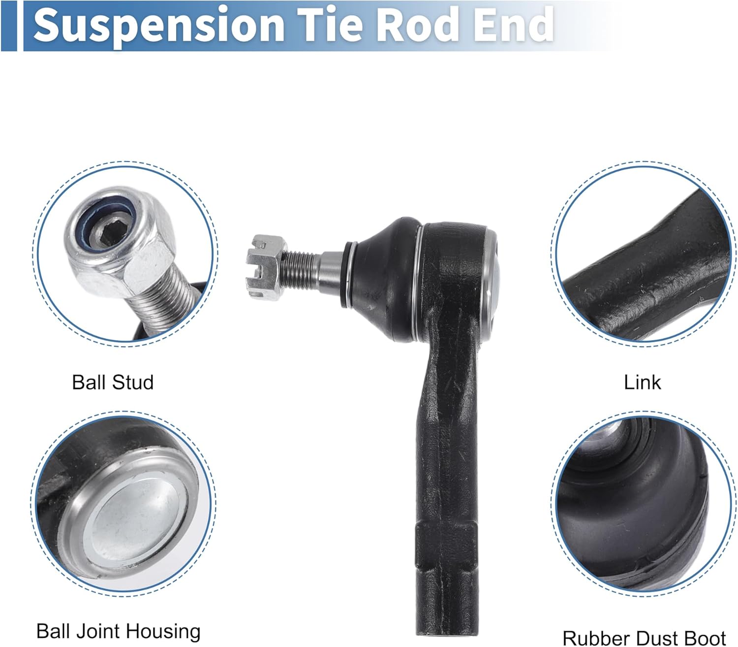 X AUTOHAUX 6pcs Front Inner Outer Tie Rod Ends Kit Suspension Steering Tie Rod End for Mazda B3000 1998-2007 for Ford Explorer 98-01 Drag Link No.ES3461/EV317