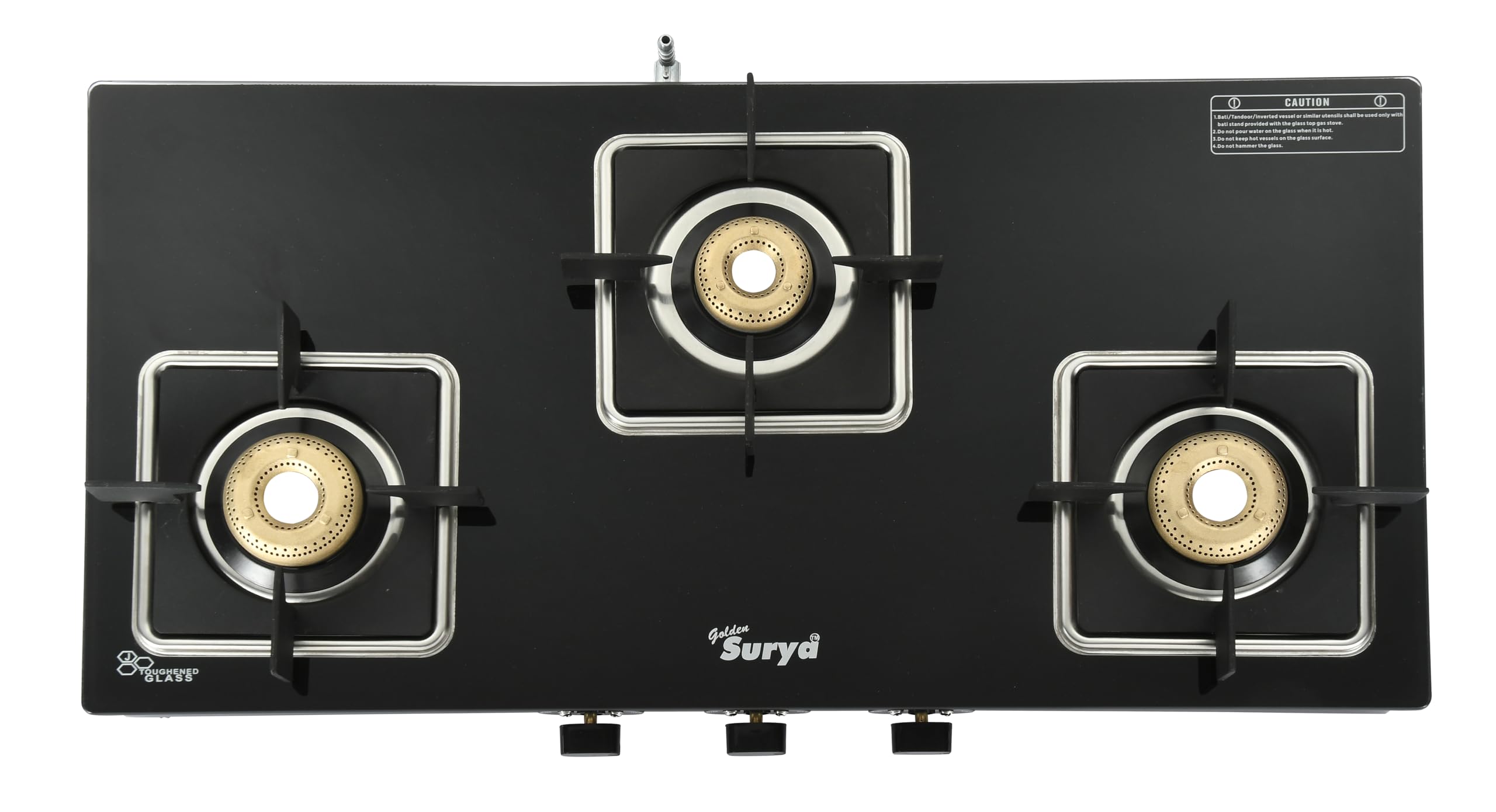Golden Surya Manual Ignition Toughened Glass Top, 18 Months Warranty, 3 Brass Burner Gas Stove (ISI Certified) (CXJ-32 MS ACCORD)-image-25
