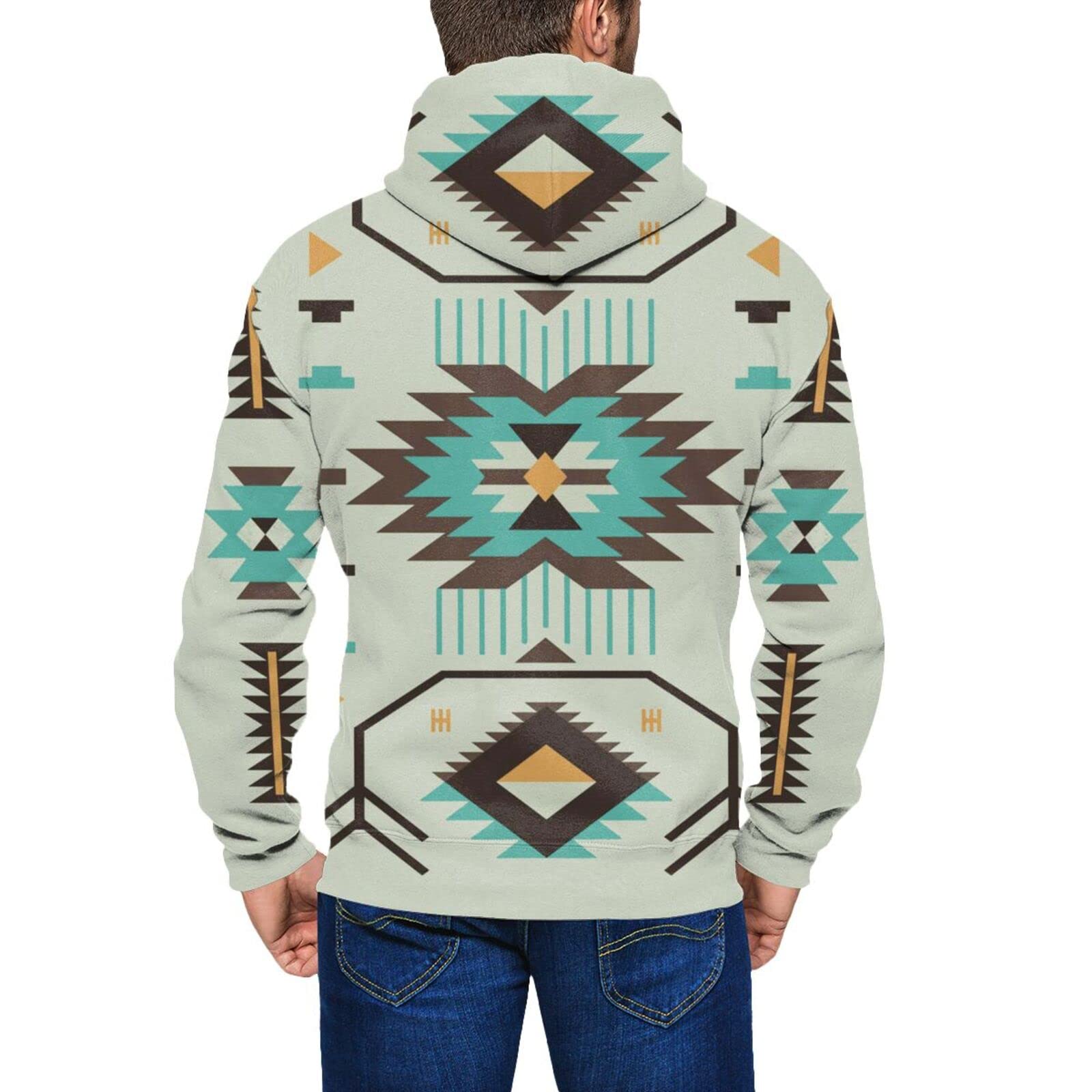 Southwestern Ethnic Native America Mens 3d Printed Full Zip Long