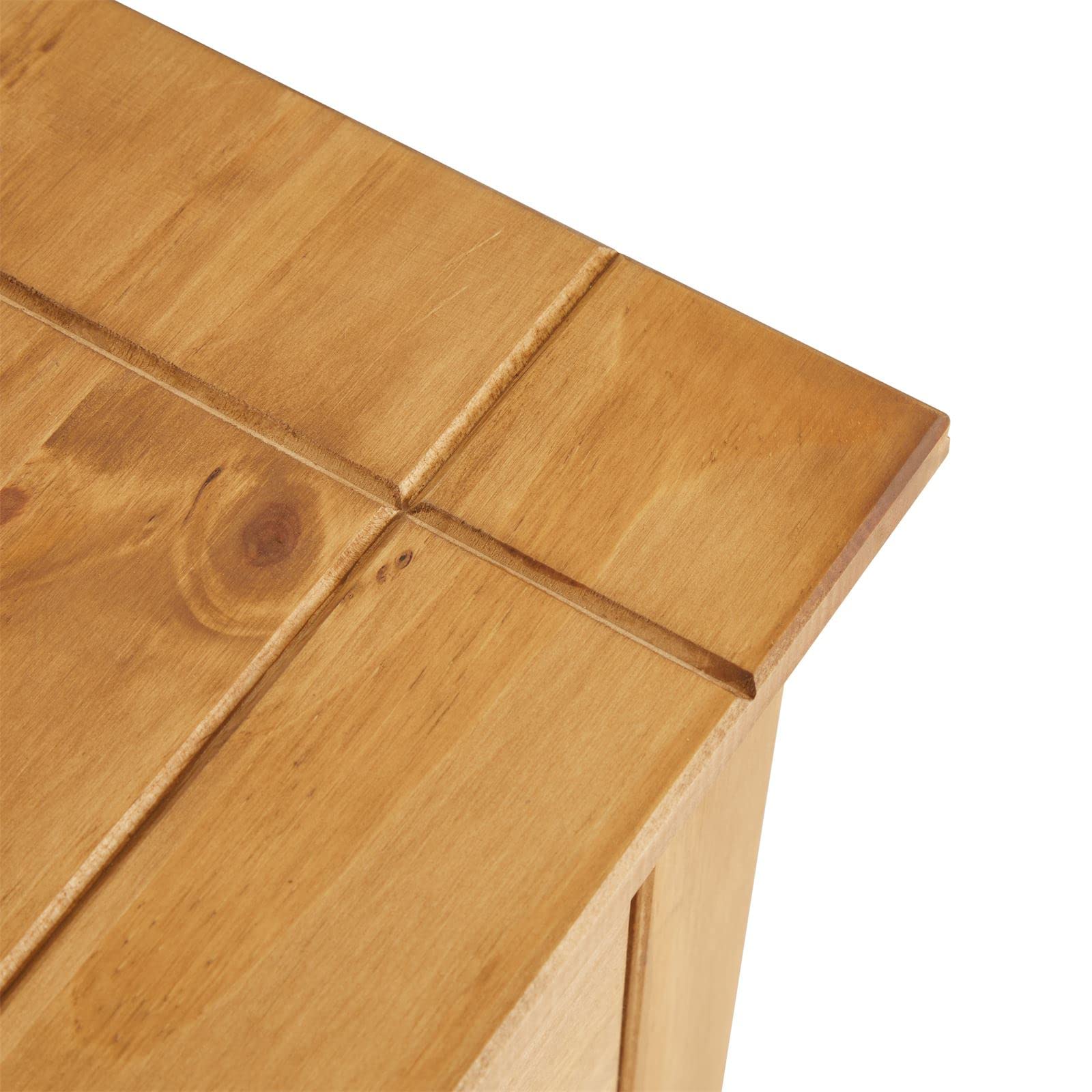 CARO-Möbel Kommode Cancun im Landhaus Stil, Sideboard mit 3 Türen und Schubladen, Moderne Anrichte aus Kiefer massiv mit gebeizter gewachster Oberfläche