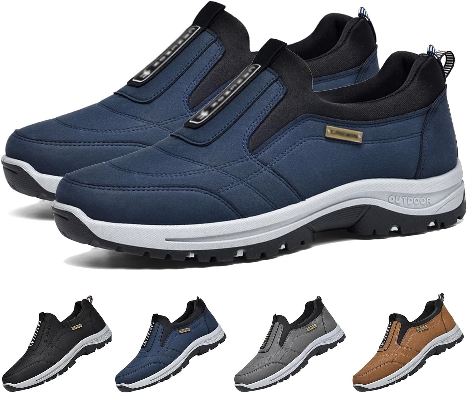 Scarpe Trekking Senza Lacci Uomo - Ortopediche, Antiscivolo, Leggere E Traspiranti - Foto 7