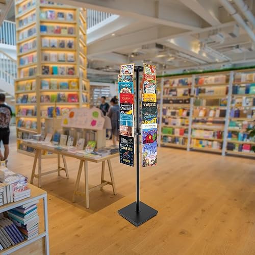 Miniatura 3 de Revistero giratorio de 36 bolsillos para libros, soporte de exhibición para catálogo, literatura, almacenamiento de libros para organizador de