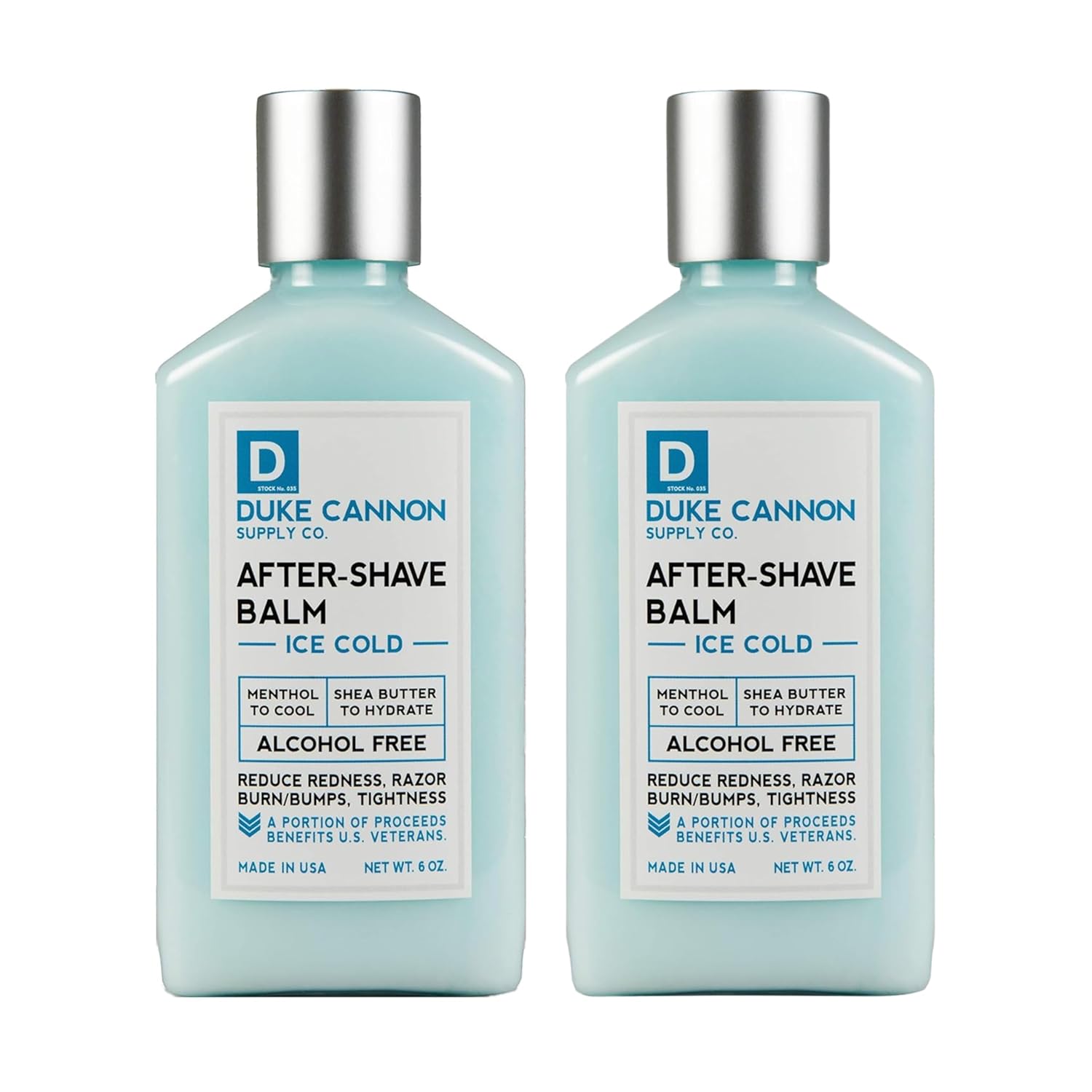 Duke Cannon Supply Co. - Ice Cold Cooling Effect After-Shave Balm, (6 oz) Closes Pores and Soothes Skins to Prevent Irritation - Sandalwood (2 Pack)