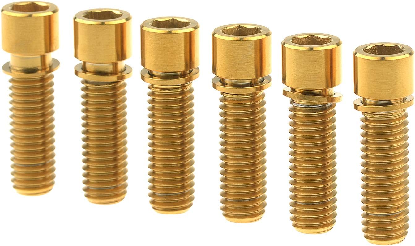 M8 x 25mm Titanium Ti Bolt with Washer for BMX Cycling Stem Pack of 6