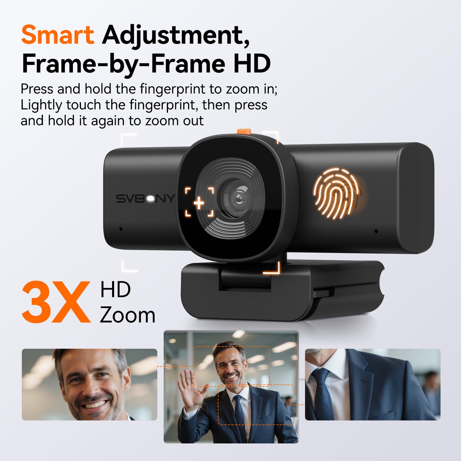 SVBONY SVN W1 - Cámara web 2K/30fps para PC, cámara web HD para laptop, reducción de ruido digital 3D, adaptación de poca luz, micrófonos duales con cancelación de ruido AI, para zoom, sesiones y