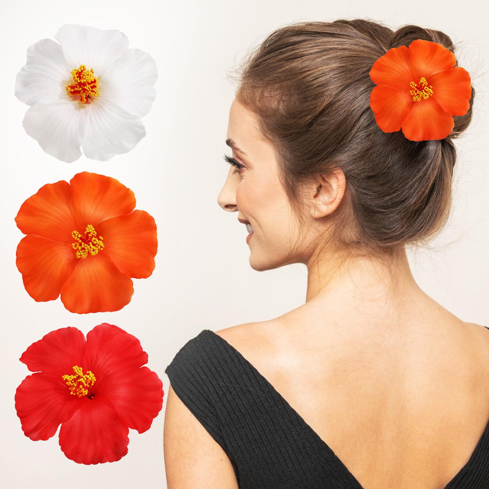 OUNONA 3 Stück-pack Hawaiianische Blüten Haarspangen aus Eva mit Bequemen Halt für Damen und Mädchen Modische Blumenhaarklammern für Partys und Urlaub