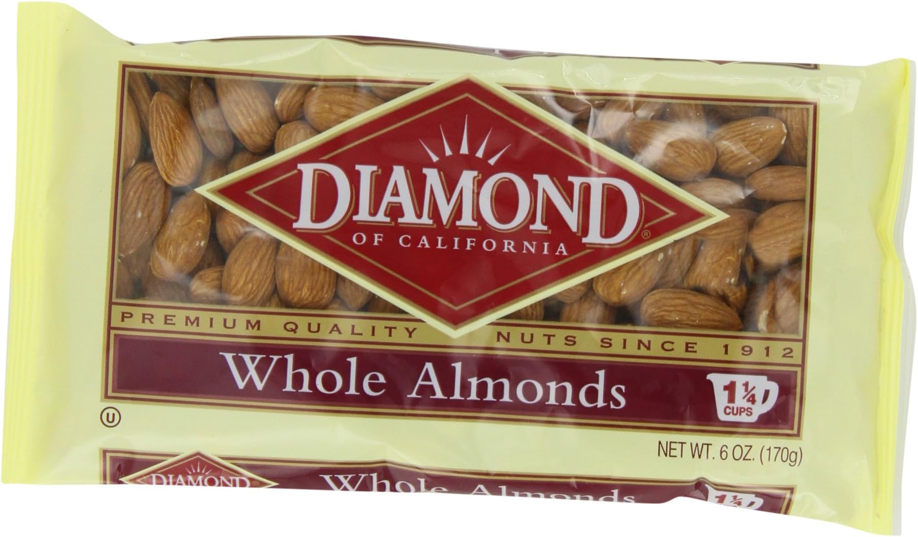 Diamond Whole Almonds, 6-Ounce Bags (Pack of 4)