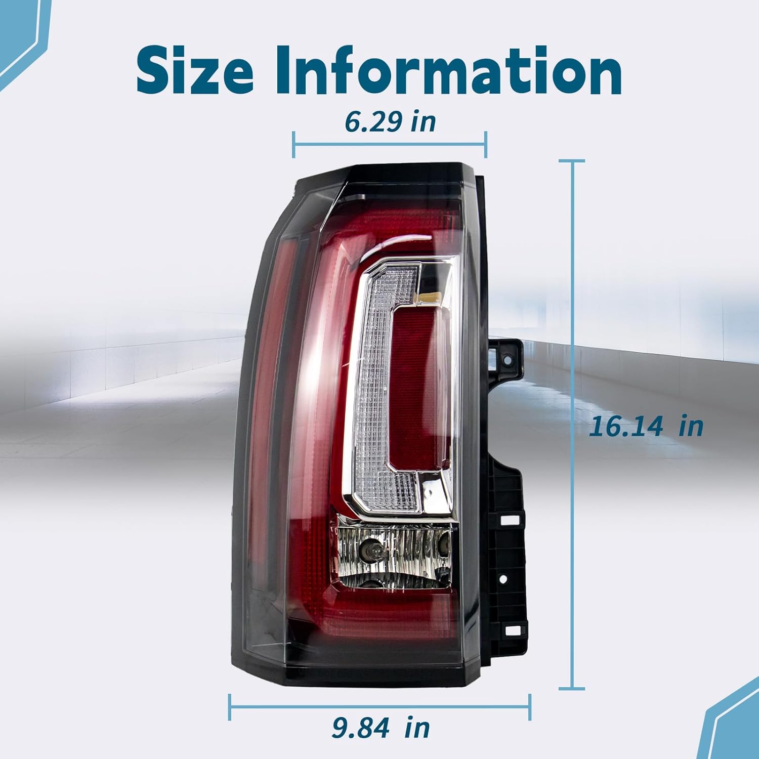 VPIMOZO LED Tail Lights Compatible With 2015 2016 2017 2018 2019 2020 GMC Yukon/Yukon XL(Denali SLE SLT) Right Passenger Side Rear Tail Light Assembly With Bulb Replaces 23380460 84536243 Clear lens