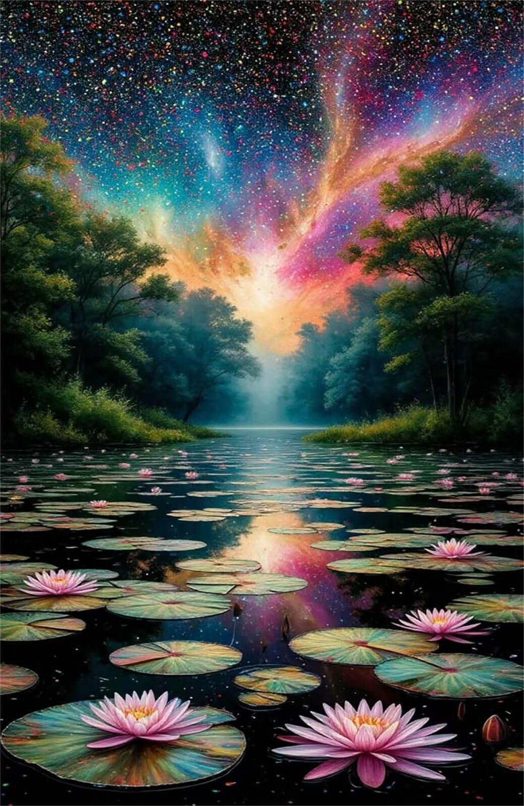 Puzzle 2000 Pezzi per Adulti, Fiore Loto Cielo Stellato, Rompicapo Classico per Passatempo e Relax, Splendida Decorazione per Pareti e Idea Regalo