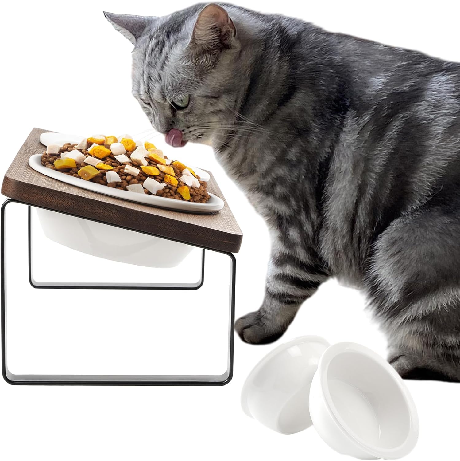 Gamelle pour Chat Surélevée en Céramique : Avis et Comparatif sur la Mangeoire Ergonomique en Bois avec 4 Bols Incliné à 15° Anti Vomissement et Facile à Assembler Gamelle pour Chat Surélevée en Céramique : Avis et Comparatif sur la Mangeoire Ergonomique en Bois avec 4 Bols Incliné à 15° Anti Vomissement et Facile à Assembler