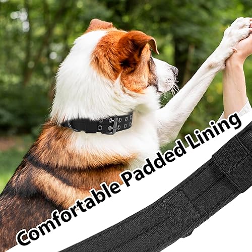 Miniatura 5 de Collar táctico para perro, collar militar ajustable para perro, collar de entrenamiento de nailon suave con parche, collares de hebilla de metal
