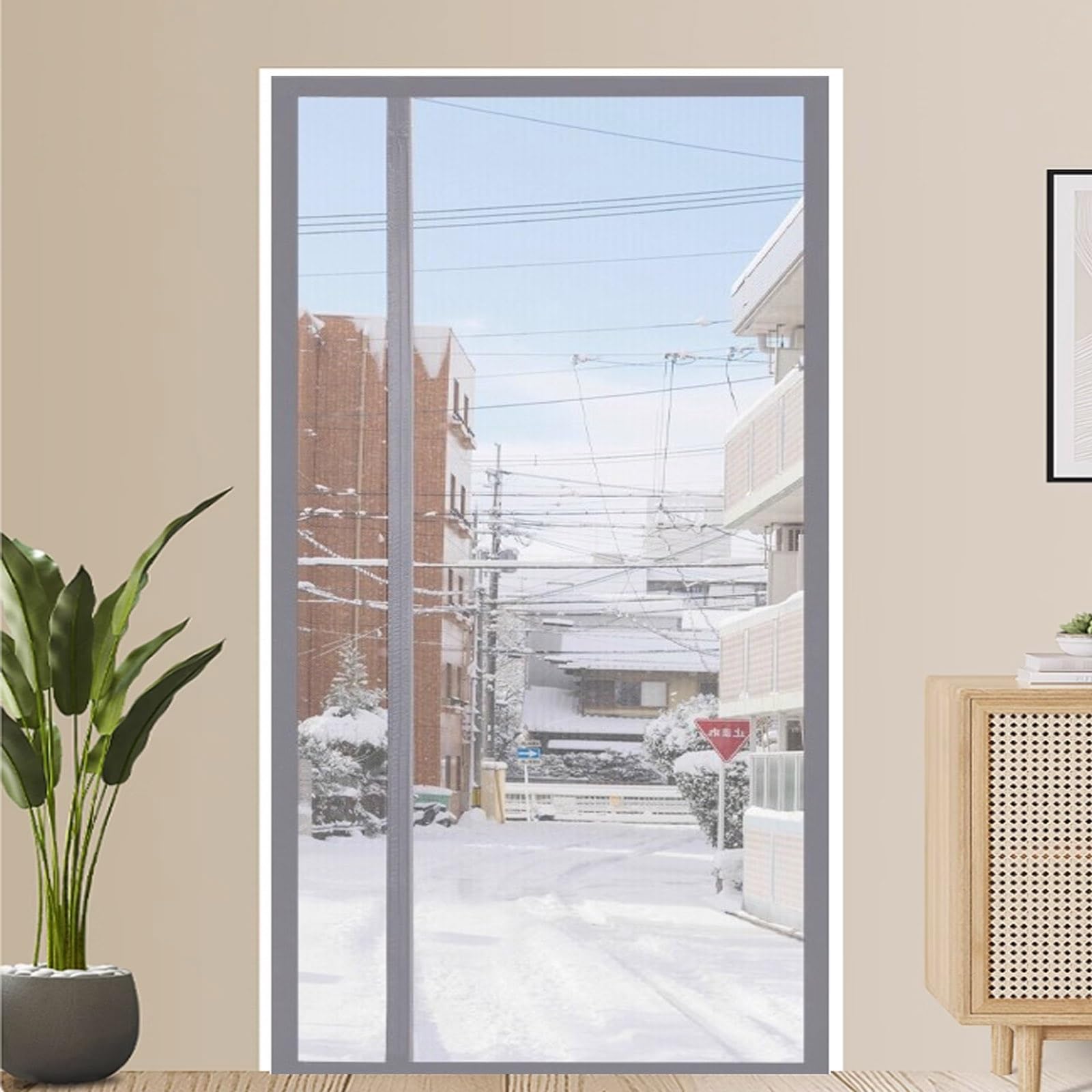 Aislante térmico magnético para puertas de patio y dormitorio, paso libre sin frío