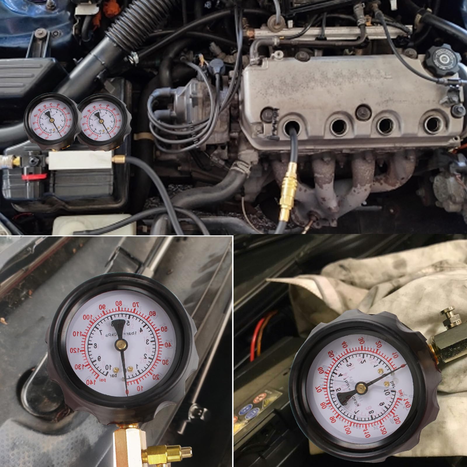 Kit motore Dispositivo diagnostico auto 0-140 0-10 Misuratore di pressione dell'olio per pompa di iniezione tester pompa professionale dispositivo diagnostico