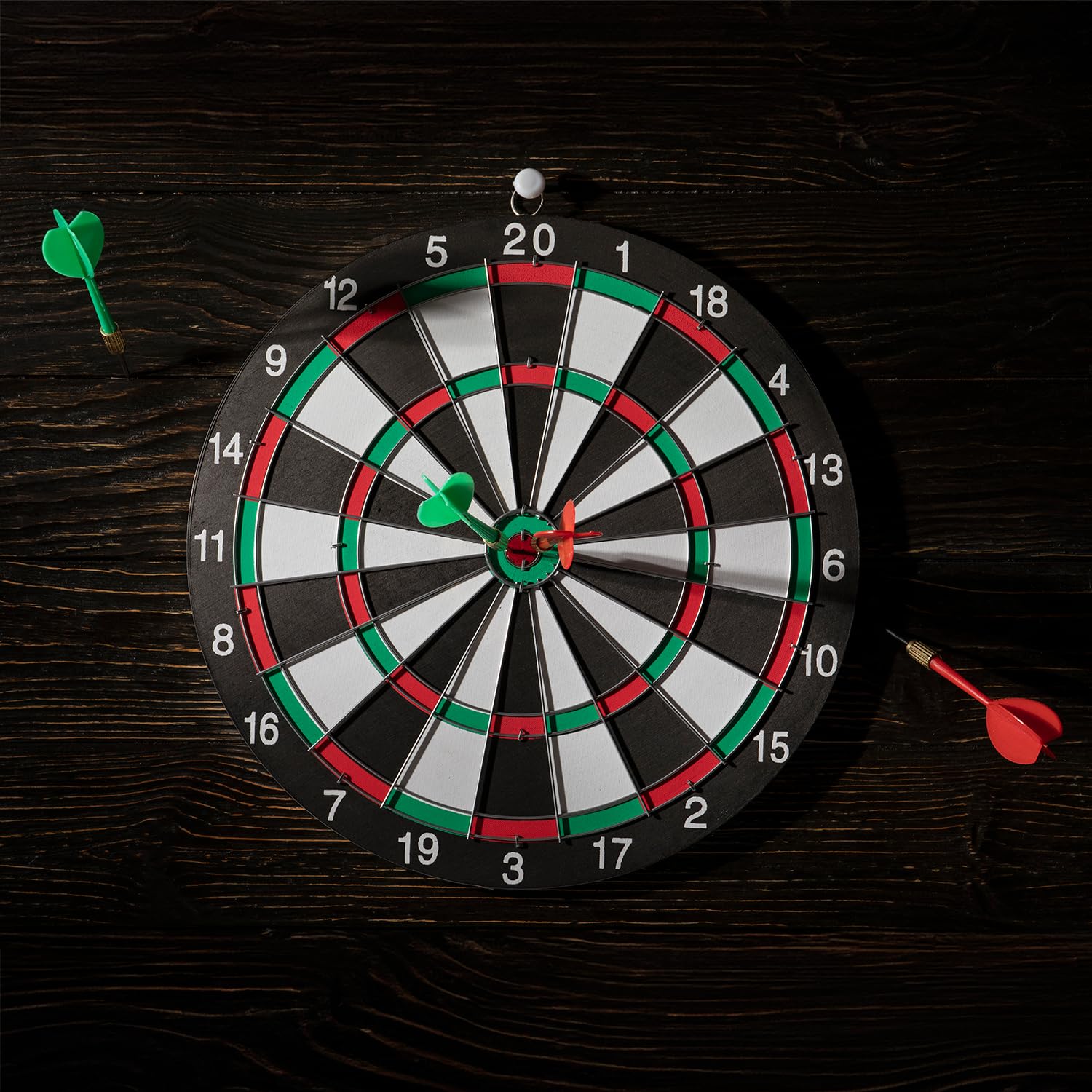 Gioco Bersaglio Freccette Regolamentare 38 CM Tabellone Doppia Faccia Tiro a Segno con 6 Frecce in Acciaio DartBoard Rotondo