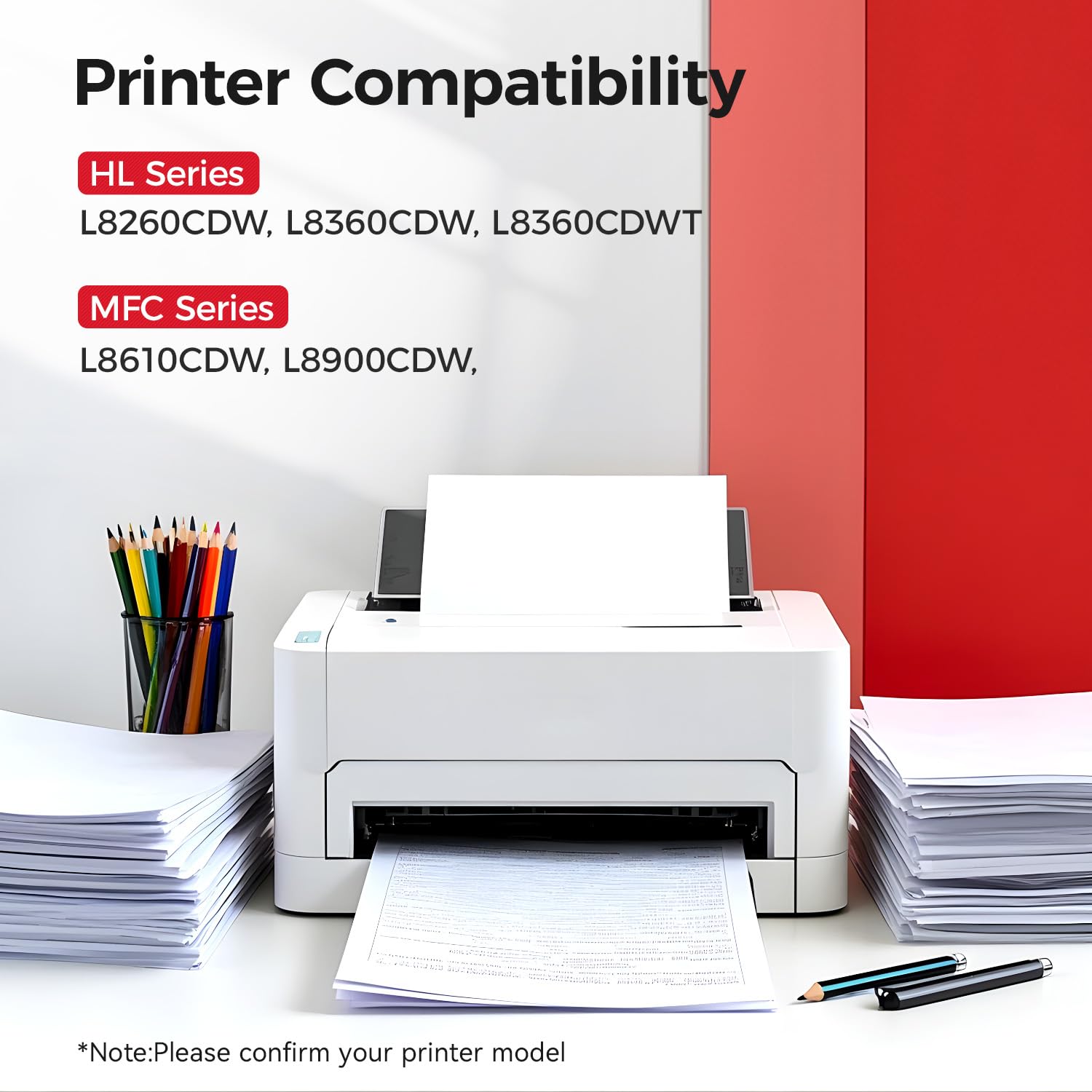 TN431 Toner Cartridge Set 4-Pack Printer Replacement Compatible for Brother TN-431 TN433 TN436 MFC-L8900CDW MFC-L8690CDW HL-L8360CDW HL-L8260CDW MFC-L8610CDW MFC-L8905CDW MFC-L9570CDW HL-L8360CDWT Ink