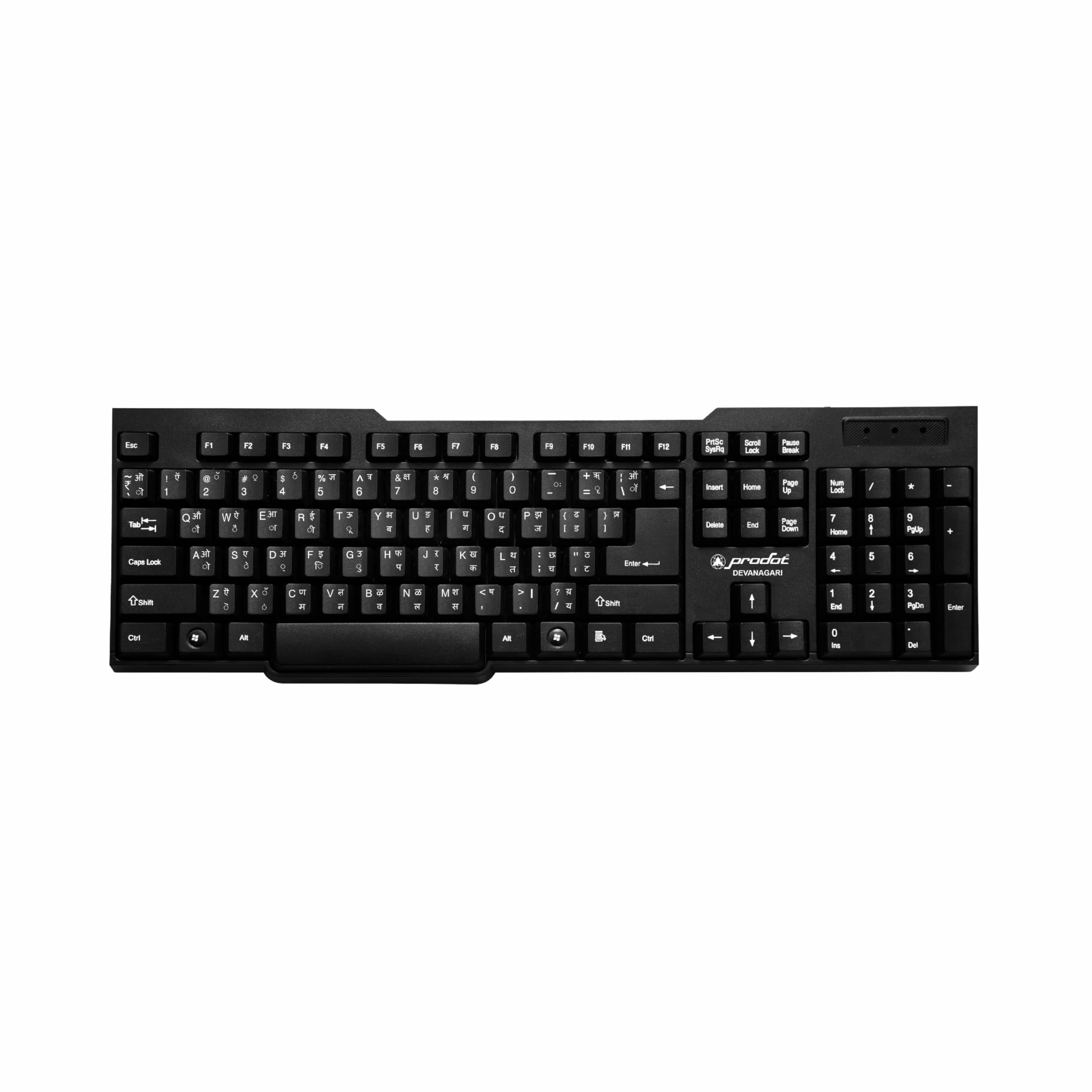 ProDot Wired Keyboard with Rupees Symbol | Hindi Devanagari | Made in India | Ergonomic, Spill Resistant Design | 104 Keys | 10M Key Life | 1 Year Warranty | Works with Windows, iOS, Linux