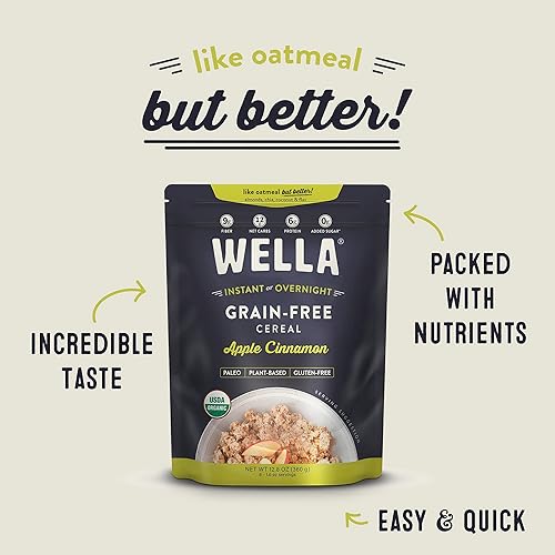 Miniatura 3 de Wella Alternativa a avena de cereales, cereales calientes sin gluten, sin granos, paleo orgánico, vegano, alto en proteínas, a base de plantas, sin