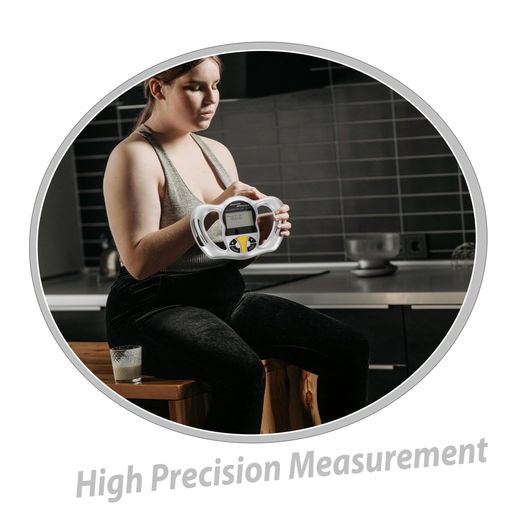 minkissy Medidor de Grasa Corporal Portátil de Alta Precisión Pantalla Lcd, Dispositivo de Medición Manual Abs para Evaluación de Salud Momento y Lugar