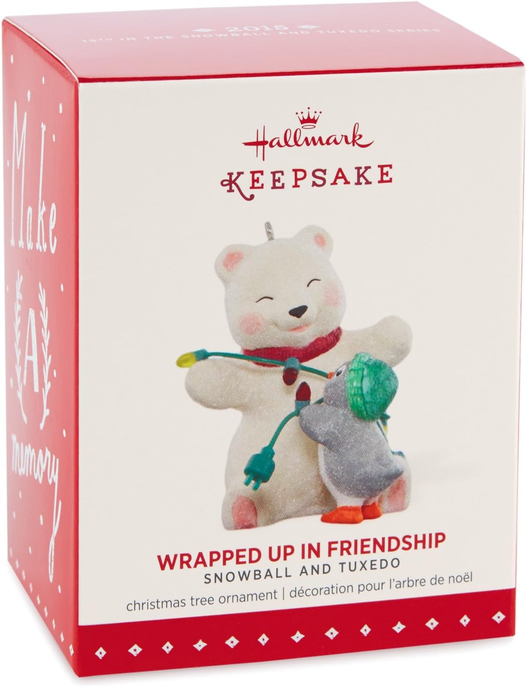 Hallmark Keepsake Ornament Wrapped Up in Friendship Snowball The Polar Bear and Tuxedo The Penguin Christmas Lights