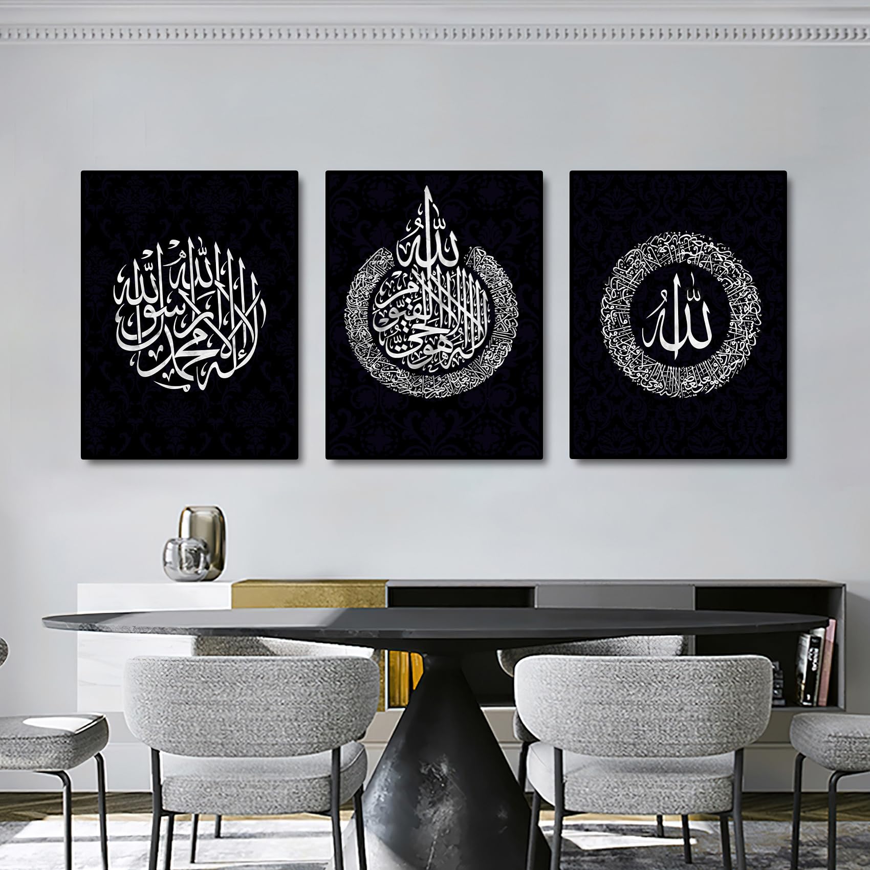 3 Pcs Wooden Framed Canvas Wall Art Set Bohemian Sage Green Canvas Prints Poster Geometric Line Beige Green Pictures for Living Room Bedroom Dinning Room Hallway Stairs Wall Decor 30x40cm x3pcs — view 242