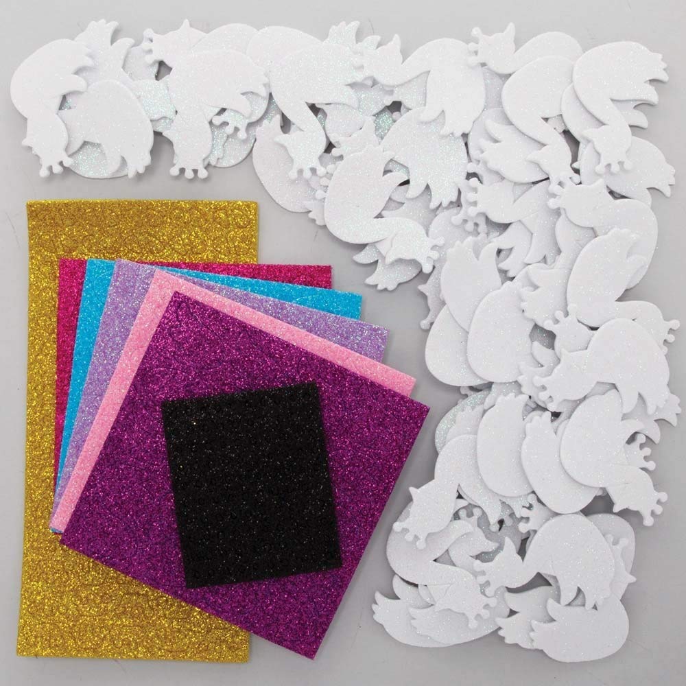 Baker Ross AX717 Kit Cuori con Paillettes - Confezione da 5, Progetti Artistici e Artigianali per Bambini da Creare e Decorare, Ideali per Progetti di