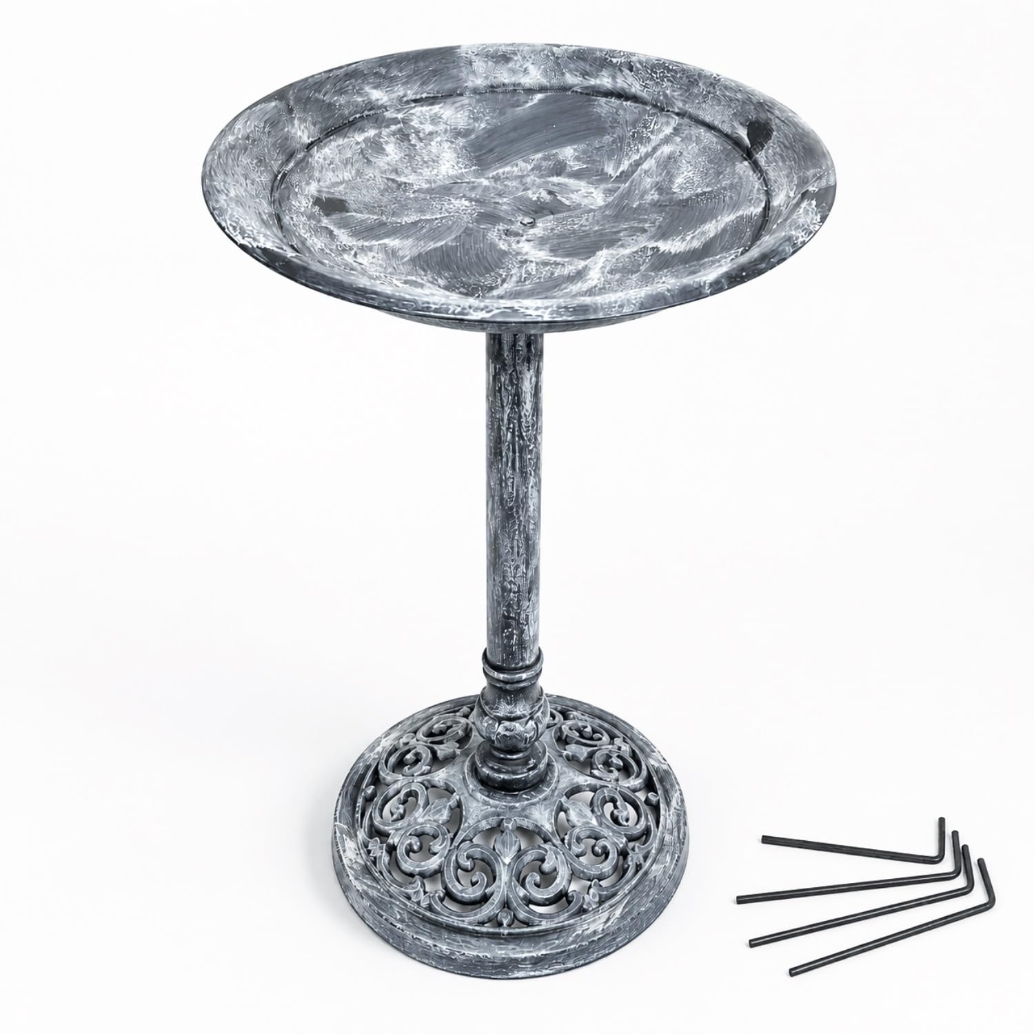 DIVCHI Bird Bath for Garden Freestanding Birdbaths Wild Birds Baths Feeder Bowl Pedestal Birdbath for Outdoors Patio Yard & Lawn Décor (Grey Stone Bird Bath)
