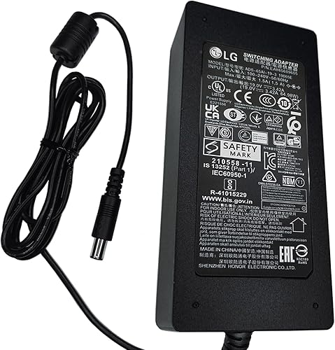 UpBright Adaptador de CA de 19 V compatible con LG 34WL750 34WN780 35WN65C 34BN780 34WP65G 32GN650 32GN600 32BN50U 32QN650 32UD60 32MU59 32UK550 B