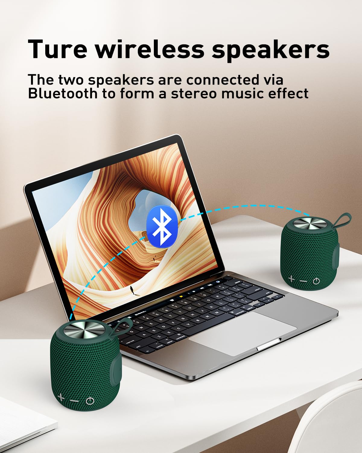 Głośnik Bluetooth, przenośne głośniki, mini Bluetooth 5.0, podwójne parowanie, bezprzewodowy głośnik, dźwięk przestrzenny 360 HD i bogaty bas stereo, wodoodporność IPX7, do podróży, na basen i