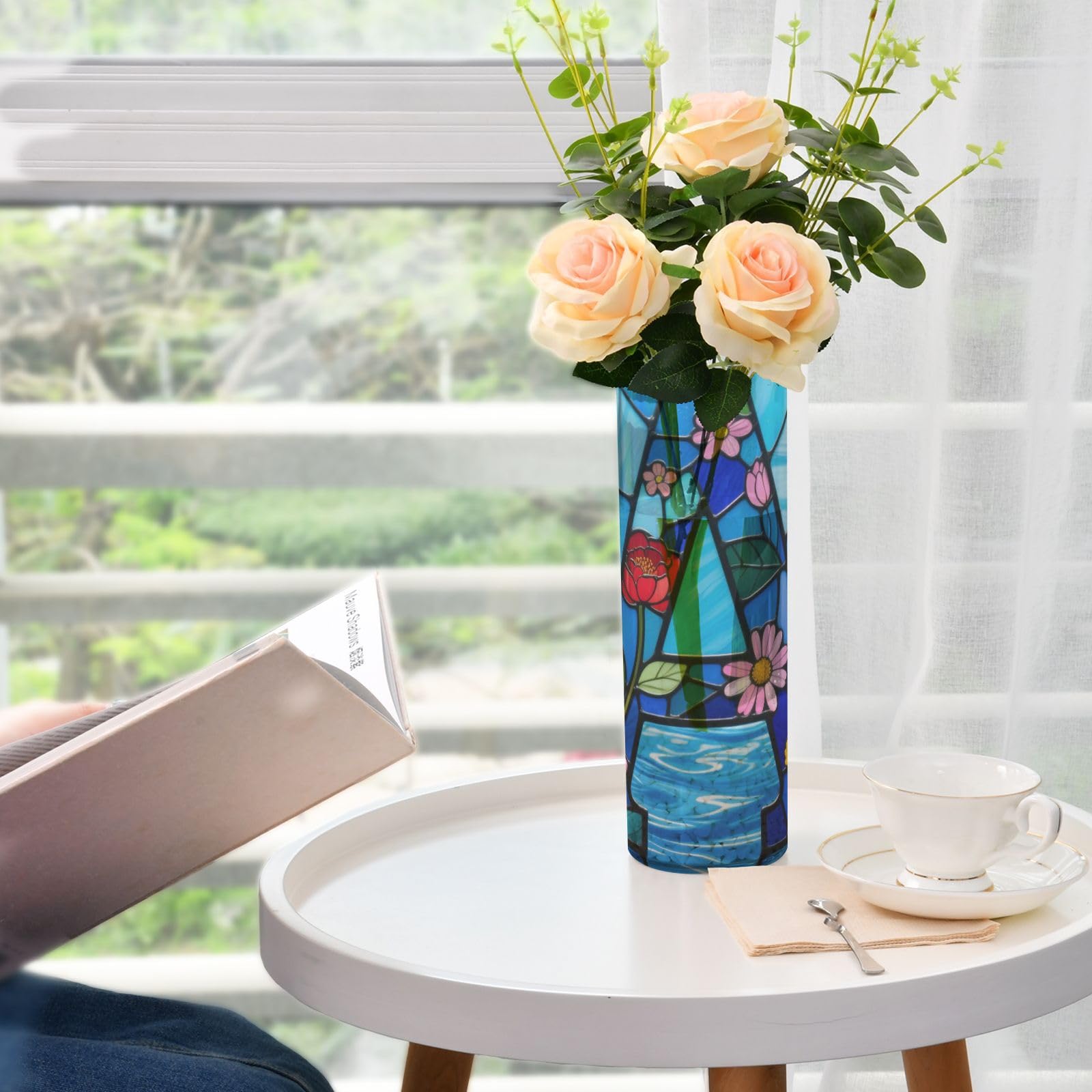 Amazon.com: Glass Flower Letter A Plastic Candle Vase 11.8 x 3.9
