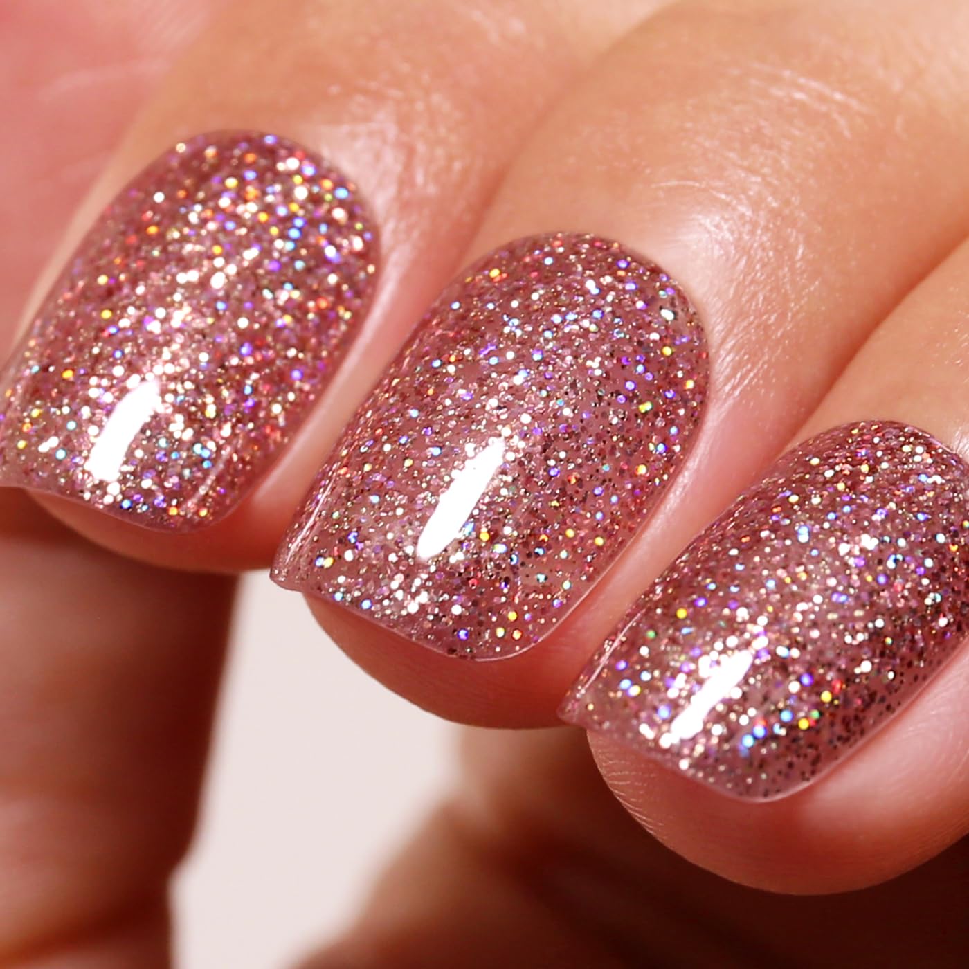 Ozzeal Iridescent Nude Mauve Pink Gel Nail Polish, 15ML Sparkle Shimmer Glitter, Soak Off LED UV Gel Nail Polish for Art DIY Manicure — view 29