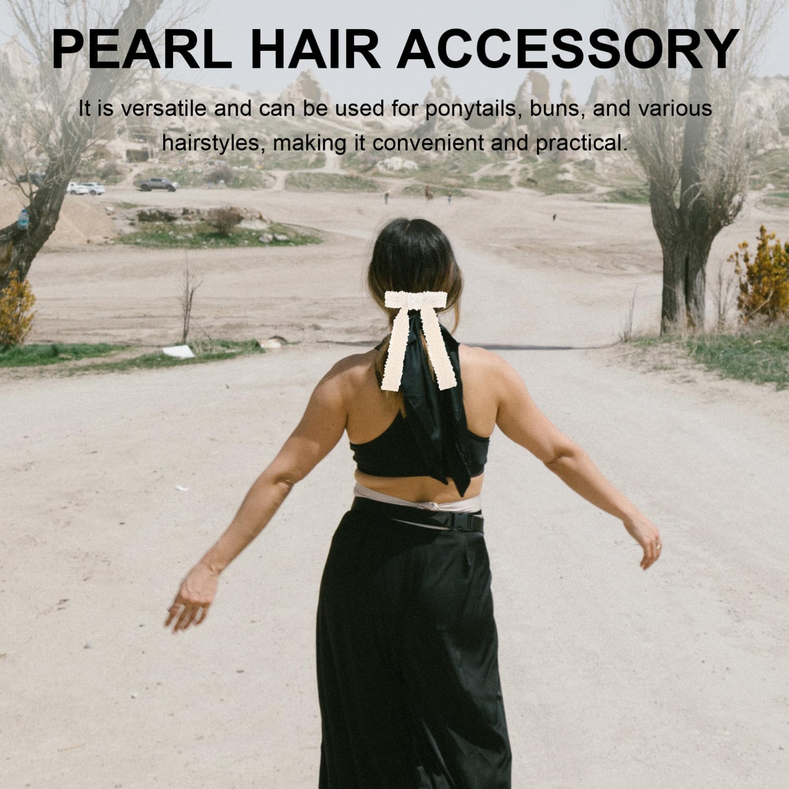 Healeved 4stücke Haarspange Mit Perlen Eleganter Haarklammer-bogen Für Vielseitige Haaraccessoires Für Dickes Haar Ponytail-clips Zeitlosem Beige