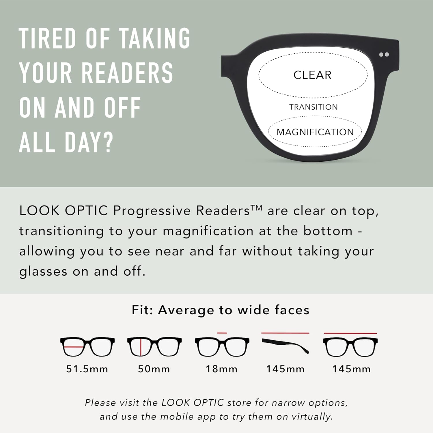 LOOK OPTIC Laurel Progressive Reader - Stylish Unisex Reading Glasses, Prescription-Quality - Image 4