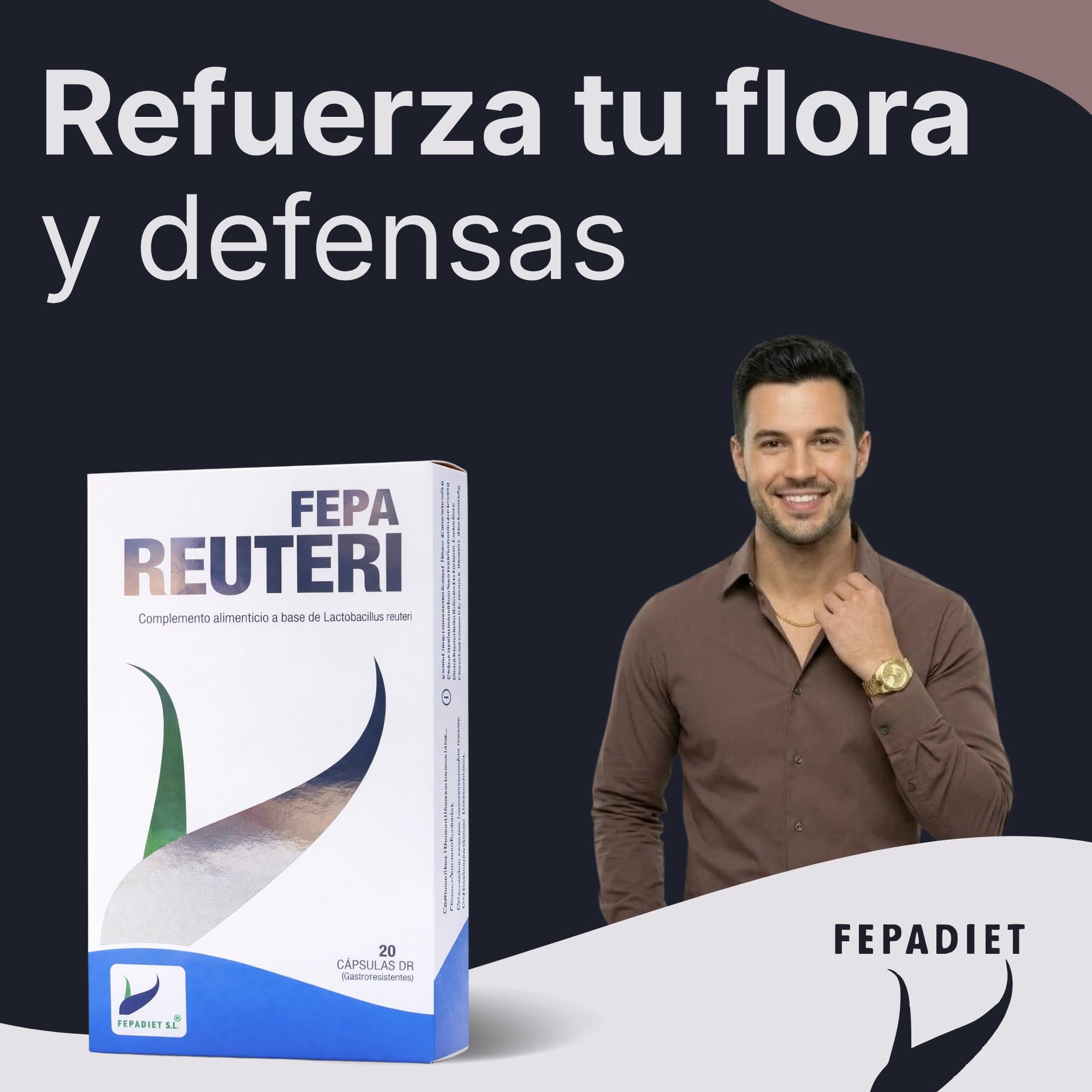 FEPA Reuteri 20 Cápsulas Pack de 3 – Cápsulas con Lactobacillus reuteri – Complemento Alimenticio con Probiótico - Apoyo Nutricional Equilibrio de la Flora Intestinal y Función Inmunitaria – Fepadiet