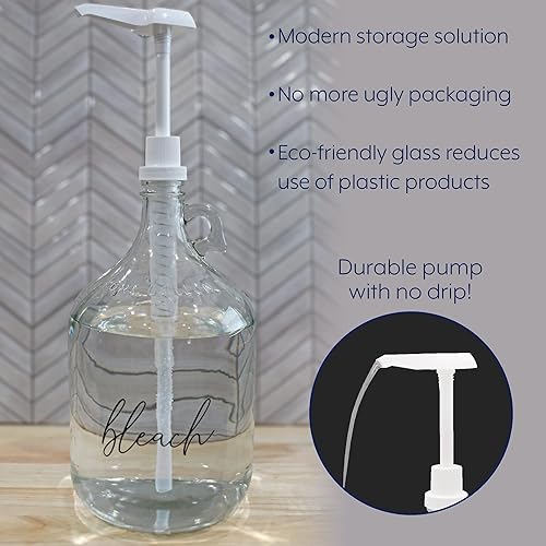 Miniatura 7 de Darware Botella de bomba de lejía de galón jarra dispensadora de bomba de lavado grande