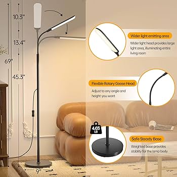 フロアスタンド Floor lamp lighting fixture LED Floor Lamp, 18W Super Bright Floor Lamp for Living Room