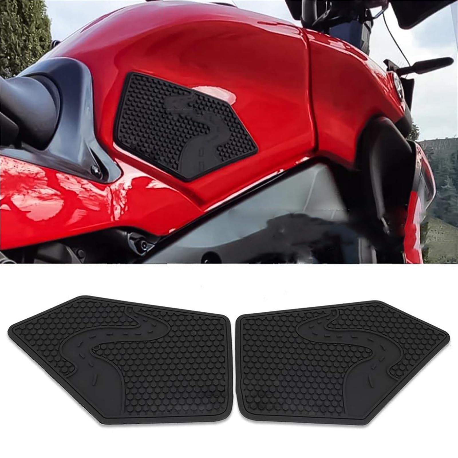 Tynbv Black- Silver Decorative Sticker Waterproof Pad Rubber Sticker For Y-Amaha Tracer 900 9 Gt 2021 Motorcycle Side Tank Stickers