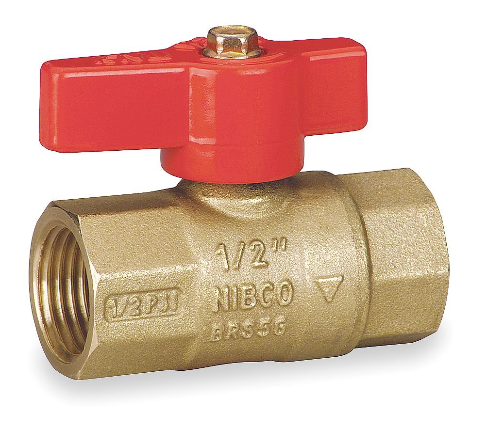 Brass Gas Ball Valve Inline 3/4"