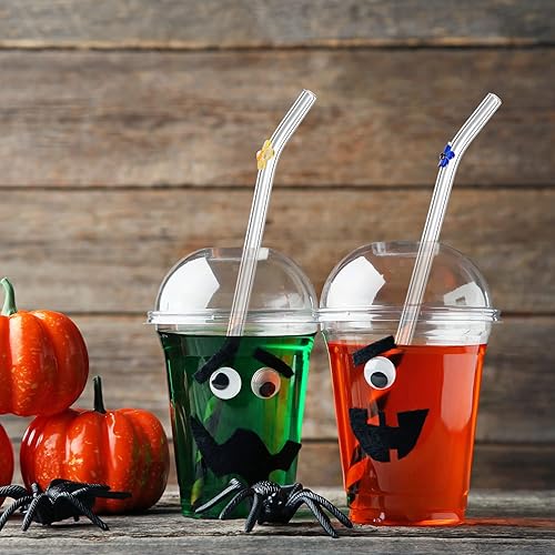 Miniatura 5 de Pajita de vidrio reutilizable resistente a roturas, pajitas de vidrio transparente con flores, bonitas pajitas de vidrio para batidos y bebidas