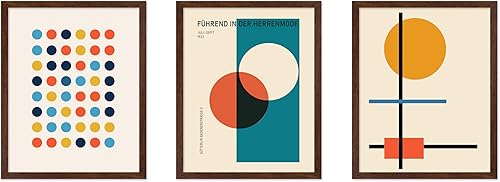 Miniatura 8 de Poster Master Juego de 3 pósteres Bauhaus - Imprimir geométrico - Arte de puntos de colores - Arte de formas geométricas - Regalo para hombres y