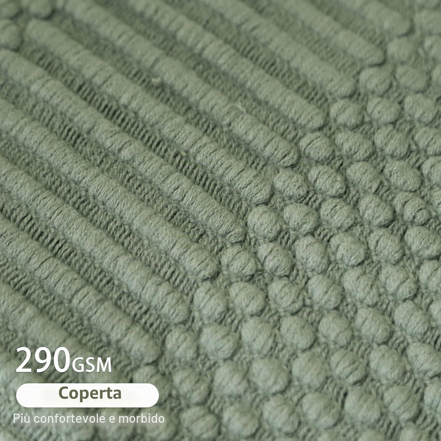 Blagic Coperta lavorata a maglia per divano, letto e divano. Coperta super morbida con nappe, verde salvia, 127 x 152 cm, leggera e accogliente decorazione per la casa
