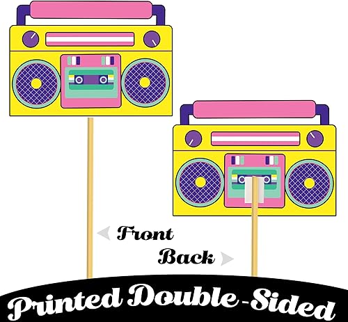 Miniatura 6 de Cinta de casete para decoración de mesa de fiesta, decoración de fiesta Boombox, decoración de fiesta de radio Boom Box Cut 1980, cinta de cassette