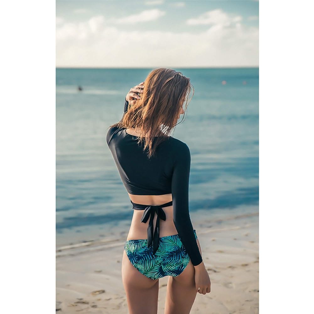 FORNY Women Two Piece Swimsuits Surfing Rash Guard Long