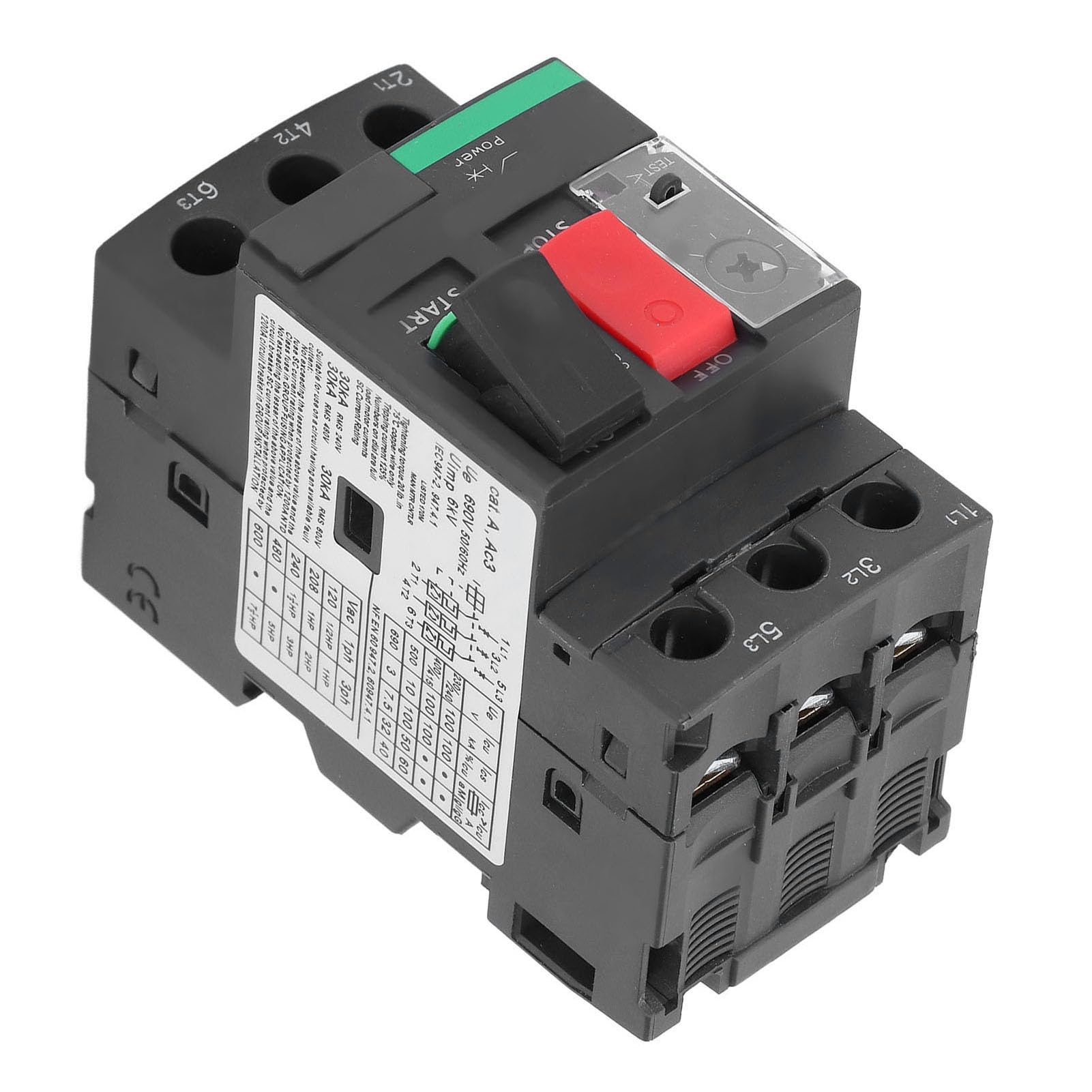 Disjoncteur Disjoncteur moteur AC690V 0,63-1A Rail DIN 35 mm Bouton de démarrage manuel du moteur