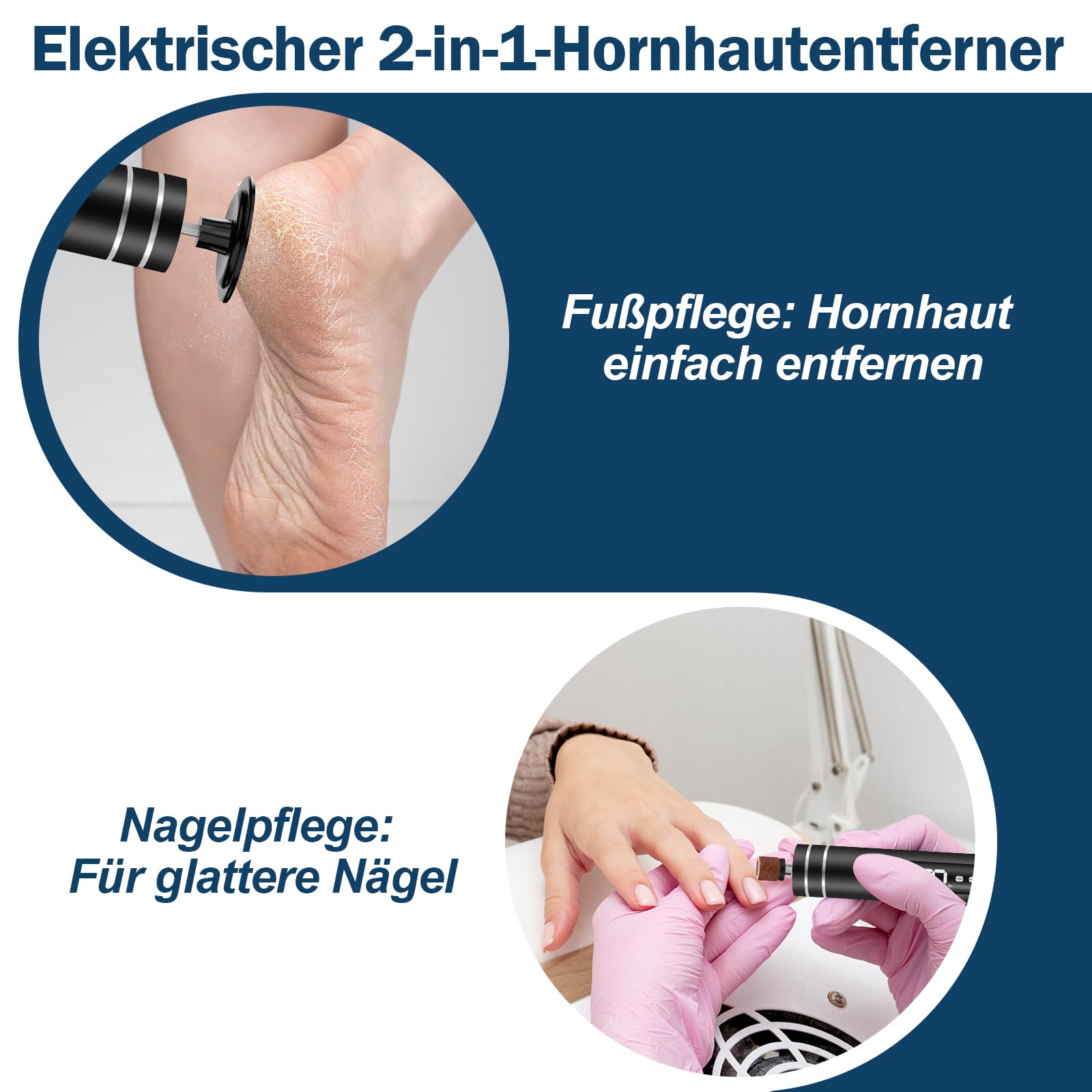 Pedicure Elettrico Professionale Piedi - 2 in1 Calli Piedi Rimozione, Rimuovi Calli Piedi Elettrico, Fresa per Calli e Duroni Piedi, Lima Elettrica per Piedi Con Display LED, 9 Velocità, Ricaricabile