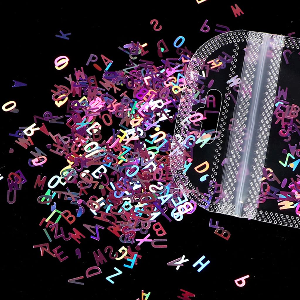 Resin Filling Accessories,English Letter Glitter Epoxy Resin Mold Fillings 3D Glitter for Nail Art and Jewelry Making