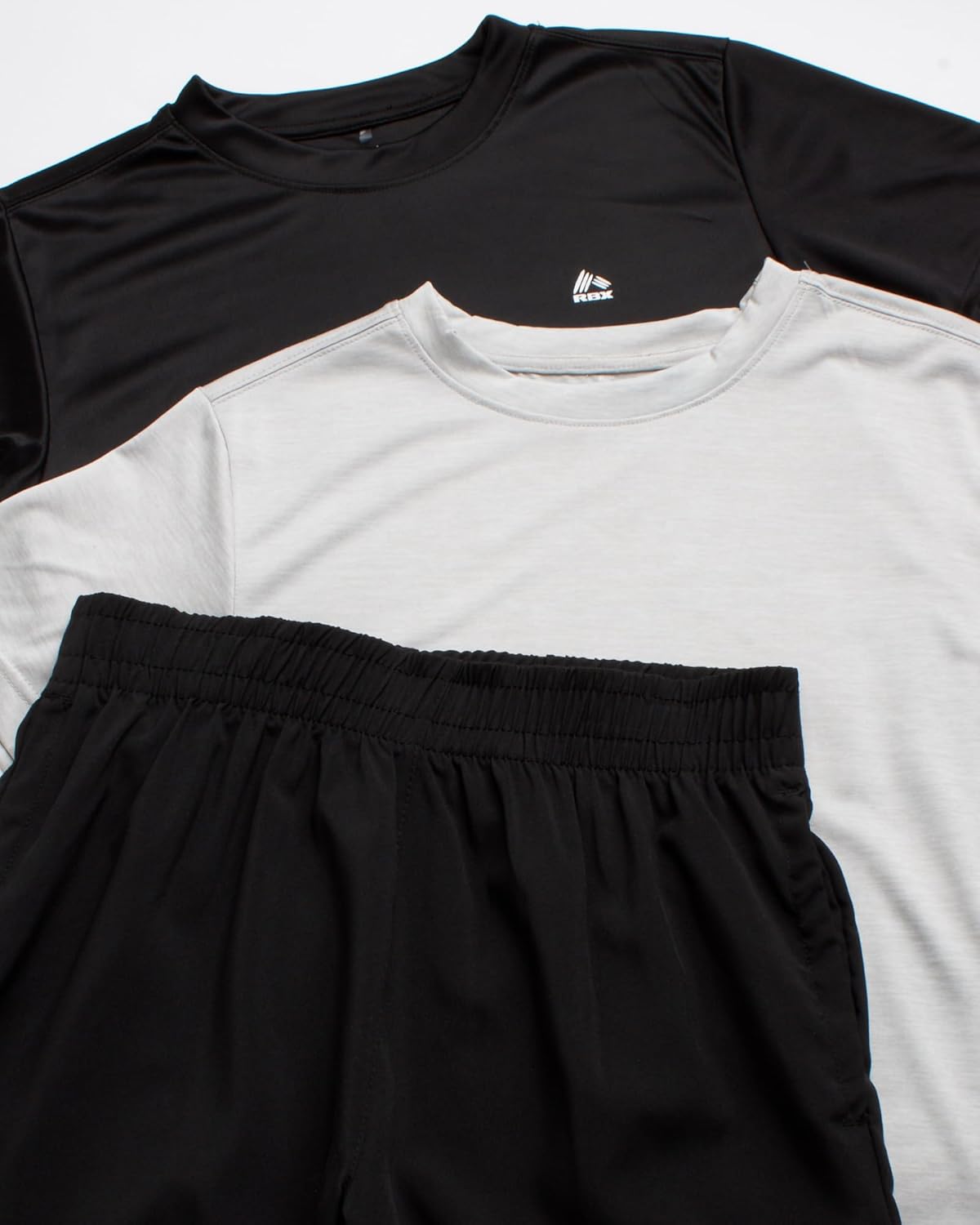 RBX Boys Shorts Set - 3 Piece Short Sleeve Boys Shirts and Woven Gym Shorts Youth Kids Activewear Athletic Set - Image 3