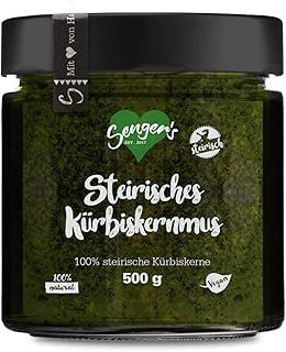 500 g Steirisches Kürbiskernmus 100% steirische Kürbiskerne ohne Zucker, Salz und Zusätze Vegan, Rohkost