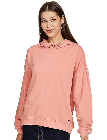 Woman Women's Poly Cotton High Neck Sweatshirt