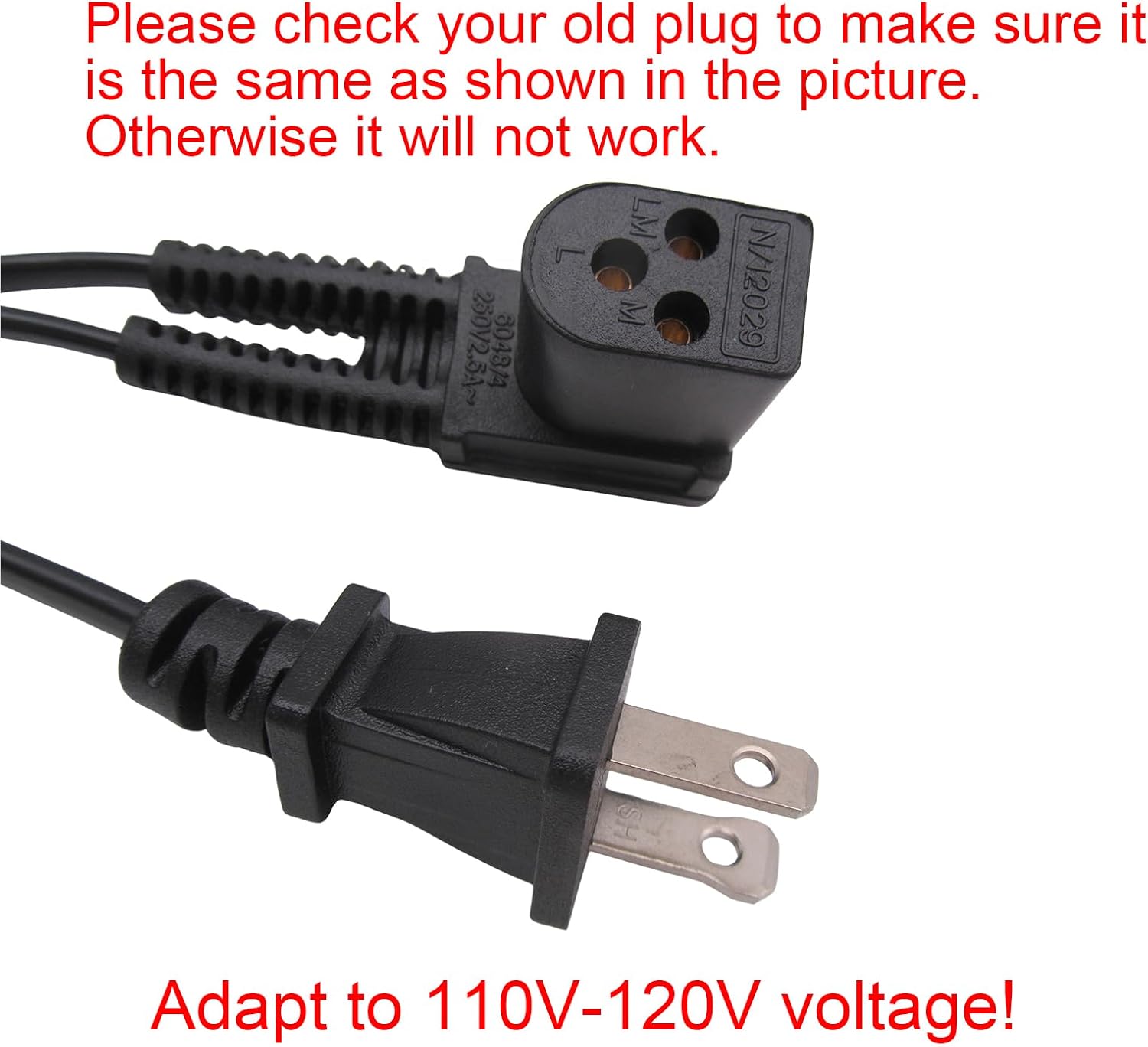 CKPSMS Brand -3 Prong Power Cord Sewing Machine Foot Pedal Control 110V, Compatible with/Replacement for Singer Brand 802,807,809,813,814,818,822,8220,824,827,833,834,838,844,8500,8600,9502,9518,9600