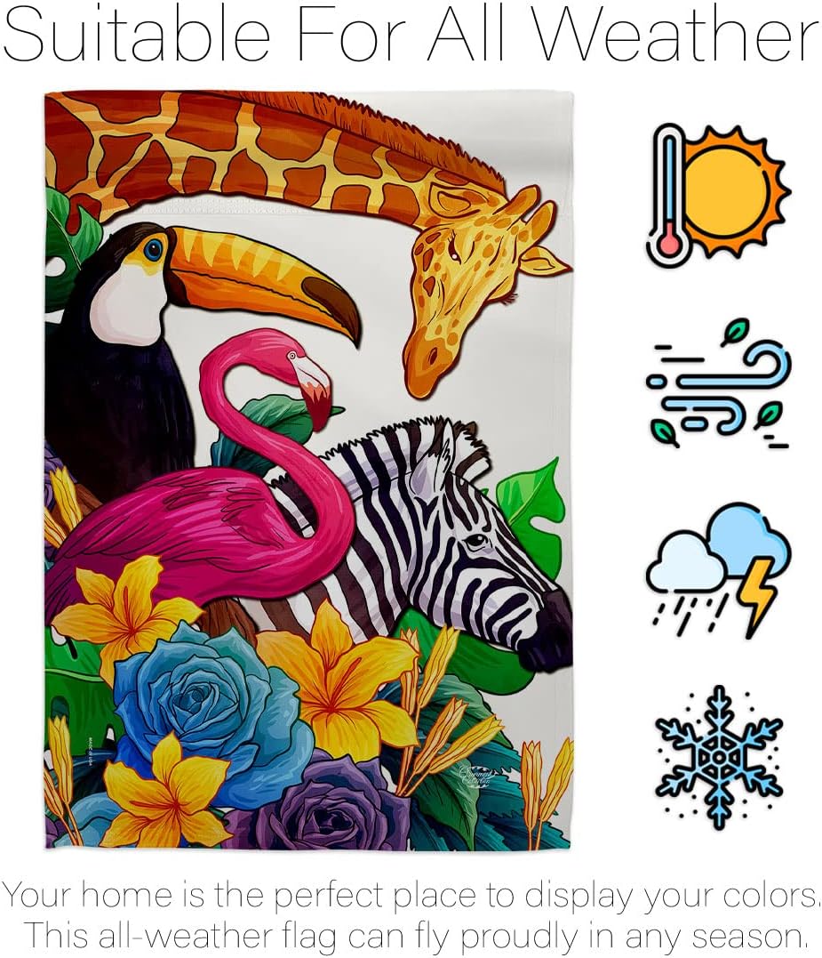 Zoo House Flag Barnyard Cow Horse Rooster Farmhouse Pet Nature Farm Animal Creature Decoration Banner Small Garden Yard Gift Double-Sided, Made in USA